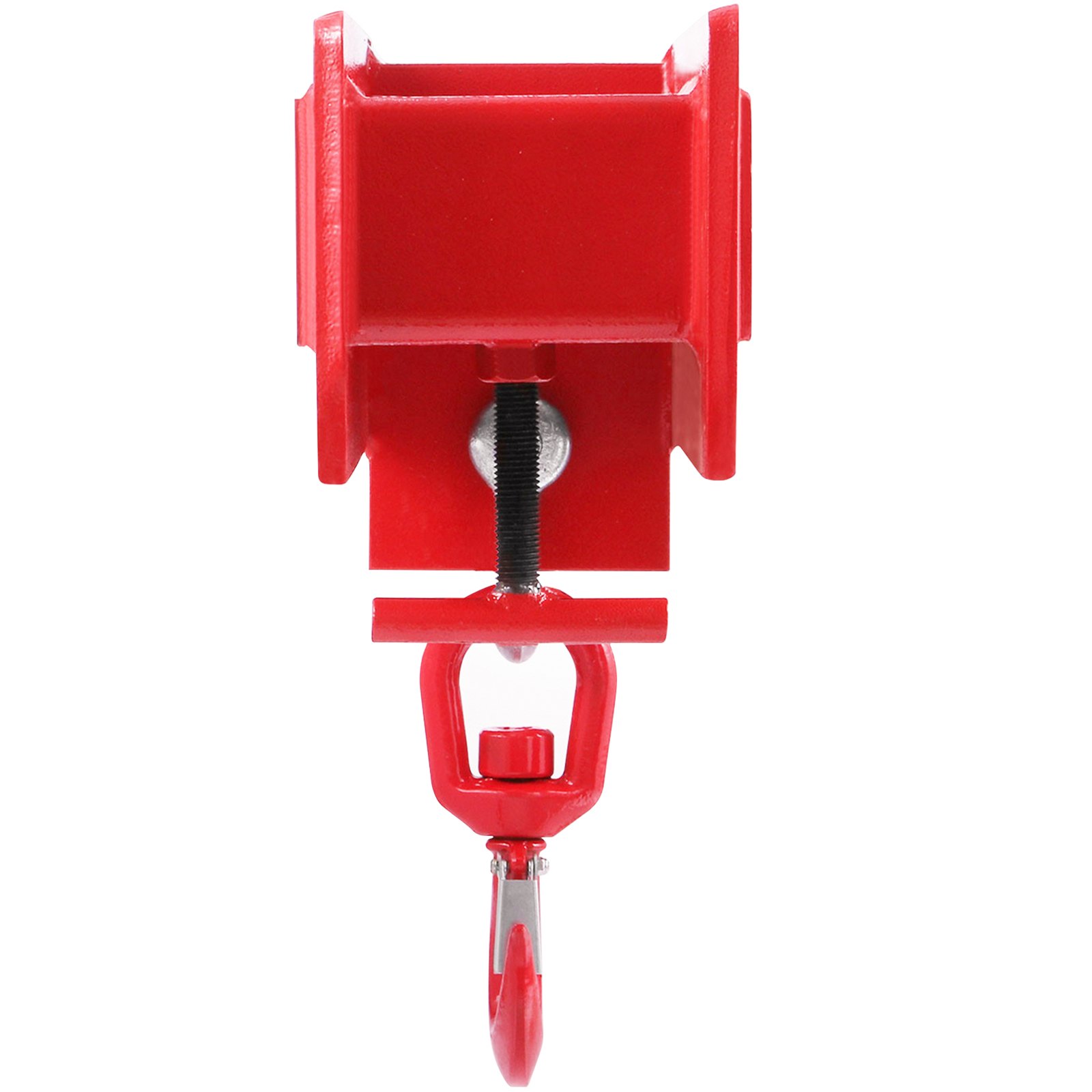 Gancho de elevación para carretilla elevadora VEVOR rojo con abrazadera resistente y fijación de gancho.