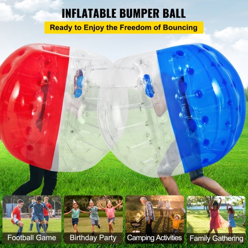 VEVOR pelotas inflables de parachoques de 1,5 m de diámetro, pelota de fútbol de burbujas, explote en minutos, pelota inflable Zorb para adultos o