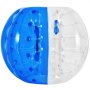 Pelota de choque inflable VEVOR, mitad azul y transparente, con correas y asas interiores.