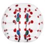Pelota de choque inflable VEVOR transparente con componentes internos de color rojo, verde y azul.