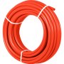 Bobina roja de tubo pex VEVOR asegurada con correas blancas. Brillante y duradera.
