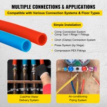 VEVOR PEX Tubo 100FT (30CM) 2 Rollos 1/2 Radiante Barrera de Calor de Suelo