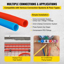 Barrera de oxígeno para tubos VEVOR PEX – 2 rollos de bobina de tubo de 1/2 pulgadas x 300 pies – Tubo EVOH PEX-B para calefacción de suelo radiante comercial residencial Pex (barrera de O2 de 1/2", 2 x 300 pies/rojo+azul)