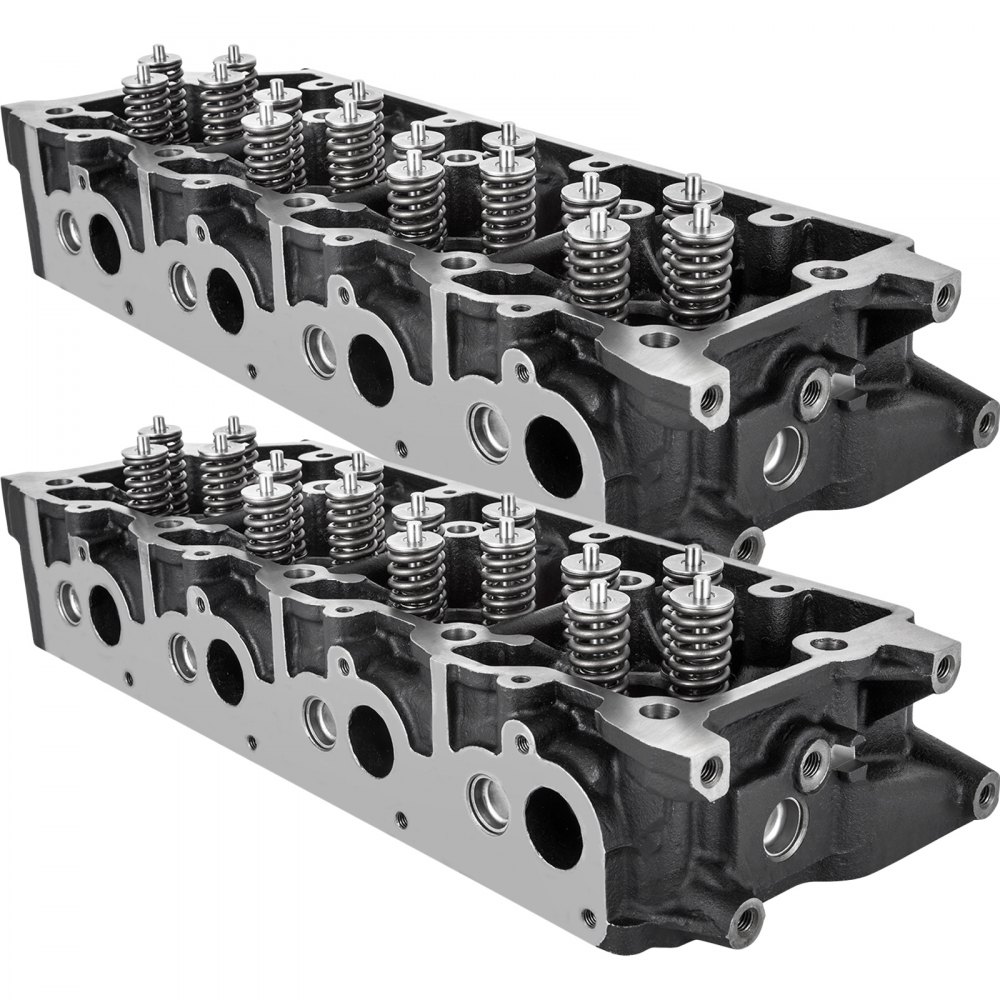 Dos culatas VEVOR para Ford Powerstroke Diesel 6.0l, vista lateral detallada.