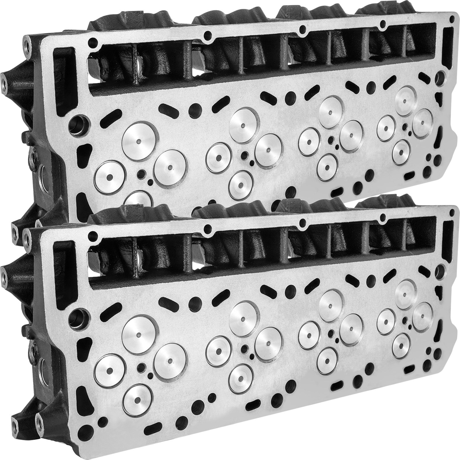 Culata VEVOR Ford 6.0l Powerstroke Diesel con culatas de doble ensamblaje.