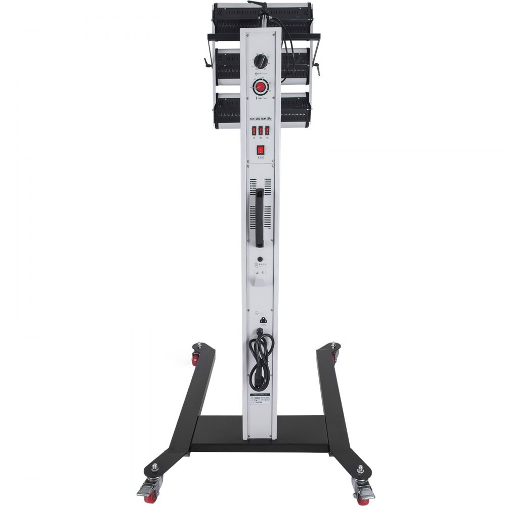 Lámpara de curado de pintura por infrarrojos VEVOR con soporte ajustable y panel de control.