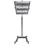Lámpara de curado de pintura por infrarrojos VEVOR con soporte ajustable y ruedas giratorias.