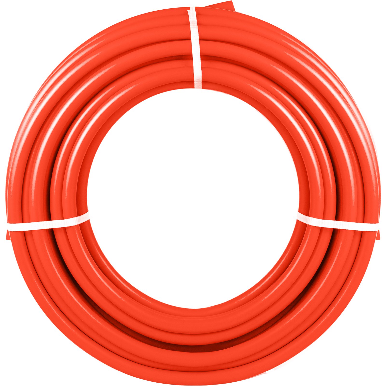 Tubería pex-b con barrera de oxígeno VEVOR en espiral roja con correas blancas