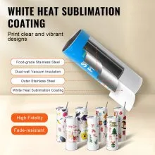 VEVOR Máquina de prensa de calor para vasos y vasos de sublimación, juego de prensa de vaso con 8 vasos en blanco de 20 oz, prensa de taza para vasos de 11-30 oz, con papel de transferencia de calor, guantes, cinta
