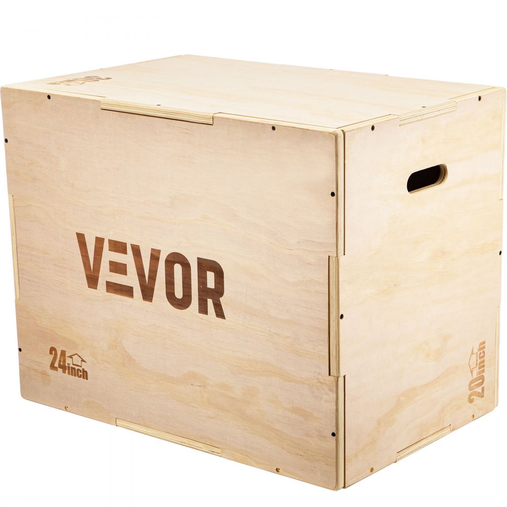 Caja pliométrica VEVOR 3 en 1 Plyo Jump Box 30"x24"x20" Entrenamiento de fuerza con elevador