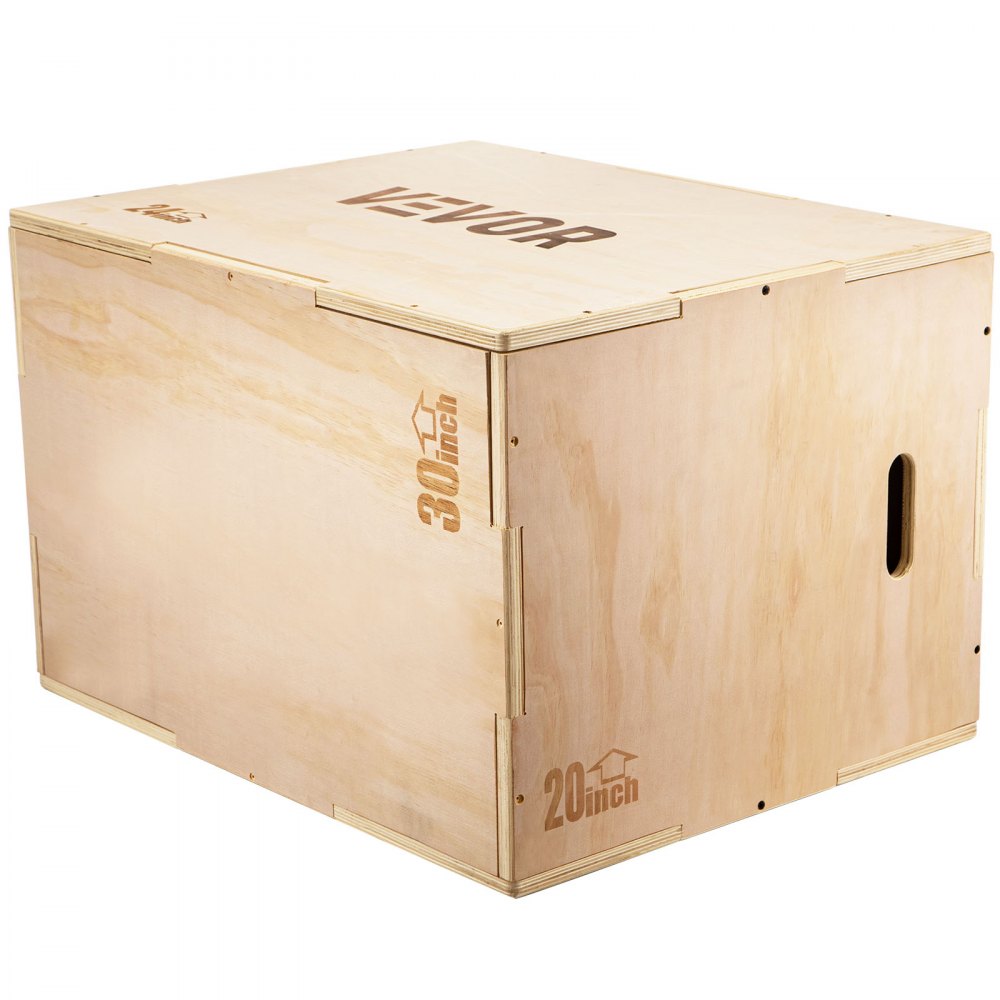 Caja pliométrica VEVOR 3 en 1 Plyo Jump Box 30"x24"x20" Entrenamiento de fuerza con elevador