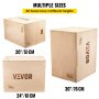 Caja pliométrica VEVOR 3 en 1 Plyo Jump Box 30"x24"x20" Entrenamiento de fuerza con elevador