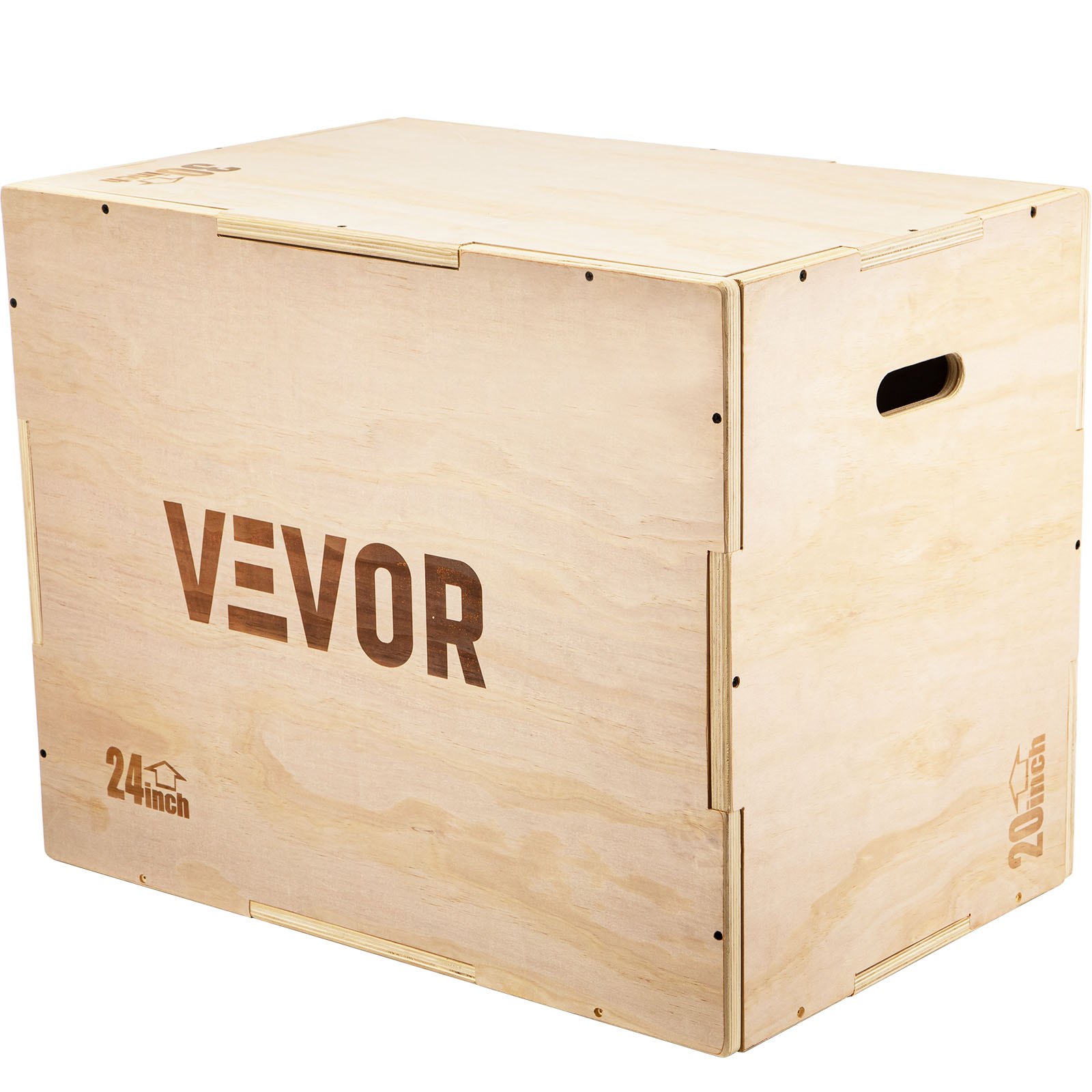 Caja pliométrica VEVOR 3 en 1 Plyo Jump Box 30"x24"x20" Entrenamiento de fuerza con elevador
