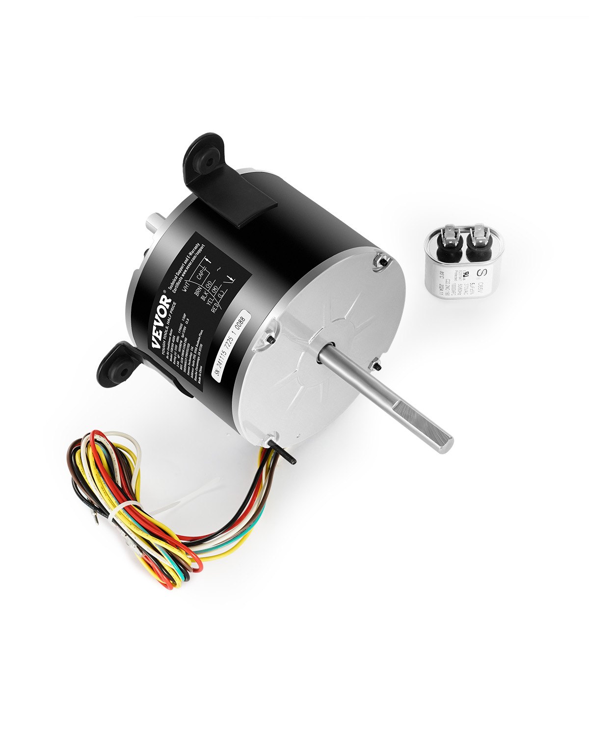 VEVOR 3108706.916 Motor de ventilador de CA para RV compatible con Dometic Brisk Air I (modelo monofásico, 1/5 HP, 115 V CA, 2,6 A, 1650 RPM, 3 velocidades)