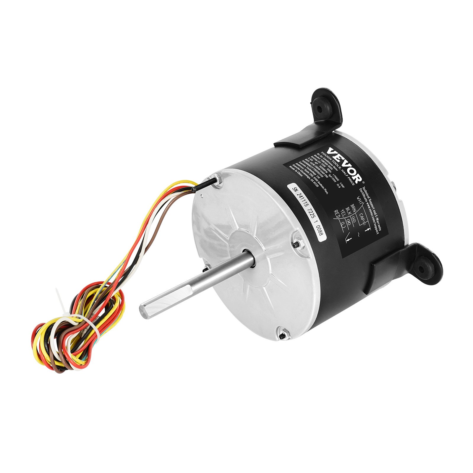 VEVOR 3108706.916 Motor de ventilador de CA para RV compatible con Dometic Brisk Air I (modelo monofásico, 1/5 HP, 115 V CA, 2,6 A, 1650 RPM, 3 velocidades)