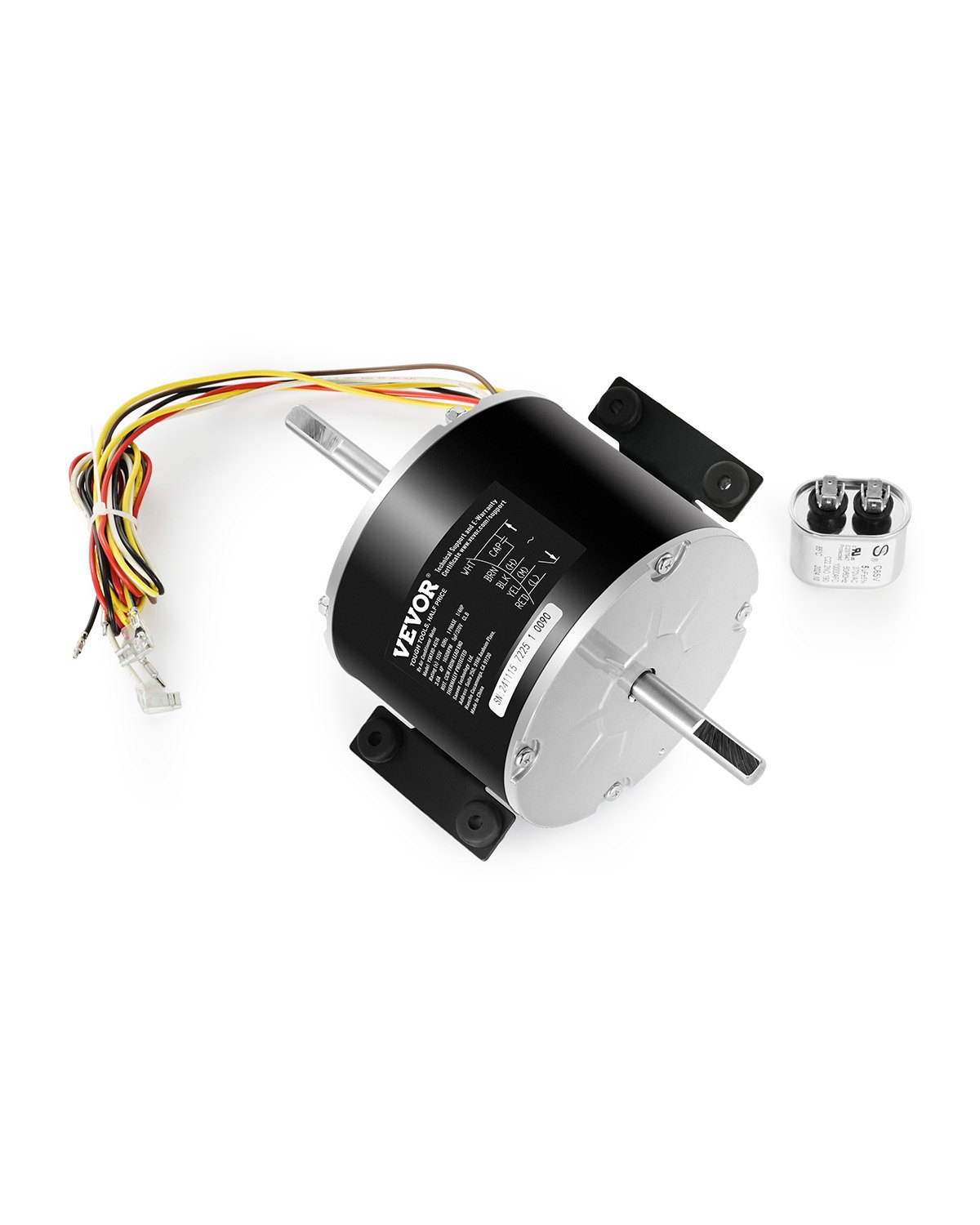 VEVOR 3315332.005 Motor de ventilador de CA para RV Genteq F48AF70A61, motor de ventilador Dometic Brisk Air II, compatible con Dometic Brisk Air II B57915 B59516 B59146 B59186 - 1/4 HP CA 115 V 3 A 1650 RPM (3 velocidades)