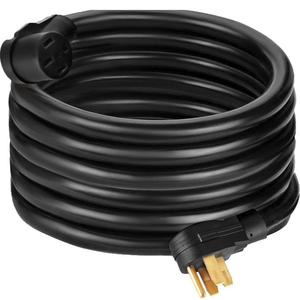 Cable de extensión RV 36' 30Amp RV Cable de alimentación 4 cables 10AWG NEMA 14-50 Adaptador 3750W