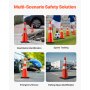 VEVOR Paquete de 6 conos de tráfico de 36 pulgadas, cono de estacionamiento de seguridad en carretera con base pesada negra, conos de seguridad de tráfico naranja de PVC, conos de peligro, collares reflectantes para estacionamiento de tráfico de construcción