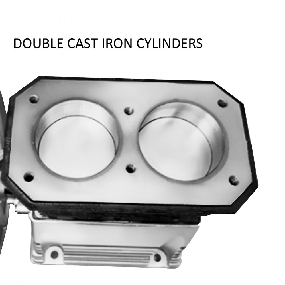 Bomba de compresor de aire VEVOR, 3HP 11.8CFM, motor de bomba de cabeza de compresor industrial, 1300 RPM de alta velocidad de una sola etapa de doble cilindro de aluminio compresor de aire cabeza pis