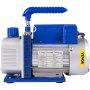 Kit de bomba de vacío de aire HVAC VEVOR con mango azul y especificaciones etiquetadas.
