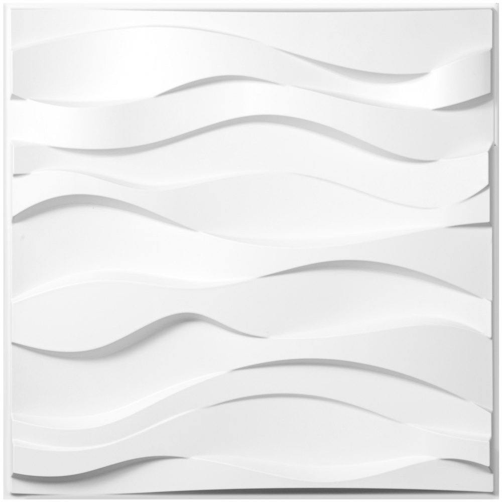 VEVOR Paneles de pared 3D Paquete de 13 Paneles de pared Paneles de pared decorativos de PVC para paneles de pared de área de 32 pies cuadrados para decoración de pared interior Azulejos de pared 3D estilo Big Wave Arte de pared 3D blanco Panel de pared moderno pintable
