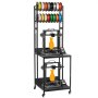 VEVOR Estante de Almacenamiento de Filamentos 4 Niveles para Impresión 3D Carrito de Metal con Ruedas para Carretes de Filamento 600 x 600 x 1800 mm para Estudios, Talleres, Oficinas, Negro