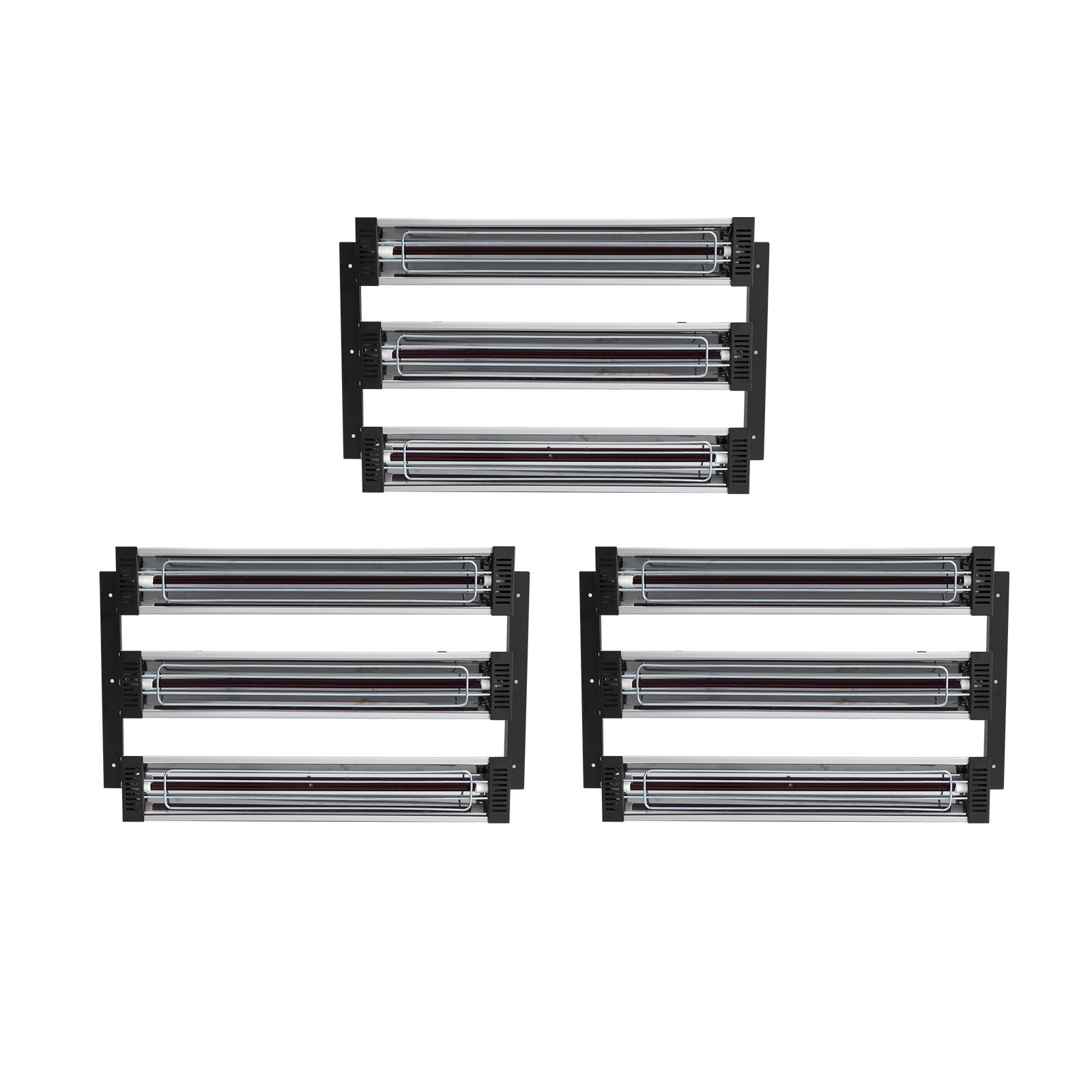 Lámpara de curado de pintura VEVOR, juego de 3, 3000 W, secado rápido, 110 V, 120 x 100 cm², para cabina de horneado, lámpara calefactora infrarroja para curado de pintura, luces de curado para coche