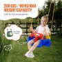 VEVOR Asiento de columpio 3 en 1 para niños pequeños Asiento de columpio para bebé con cuerdas ajustables Ganchos a presión