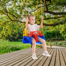 VEVOR Asiento de columpio 3 en 1 para niños pequeños Asiento de columpio para bebé con cuerdas ajustables Ganchos a presión