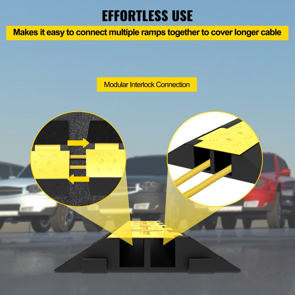 Protectores de cables VEVOR: fácil conexión mediante enclavamiento para una mayor cobertura del cable.