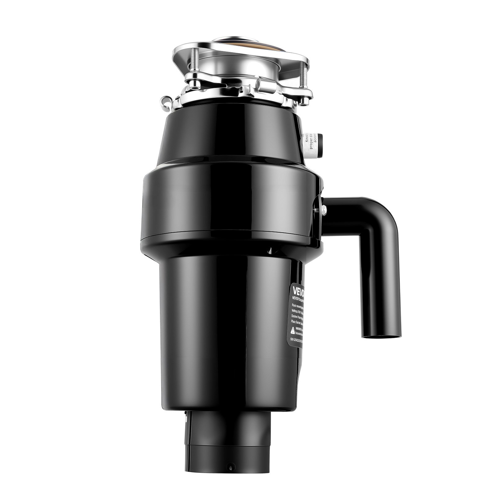 Triturador de residuos de alimentos VEVOR, motor de CC de 1 HP y 3700 RPM, triturador de residuos de fregadero de cocina de alimentación continua, sistema de trituración de residuos de alimentos con montaje de 3 pernos, protector contra salpicaduras y cable de alimentación para cocinas.