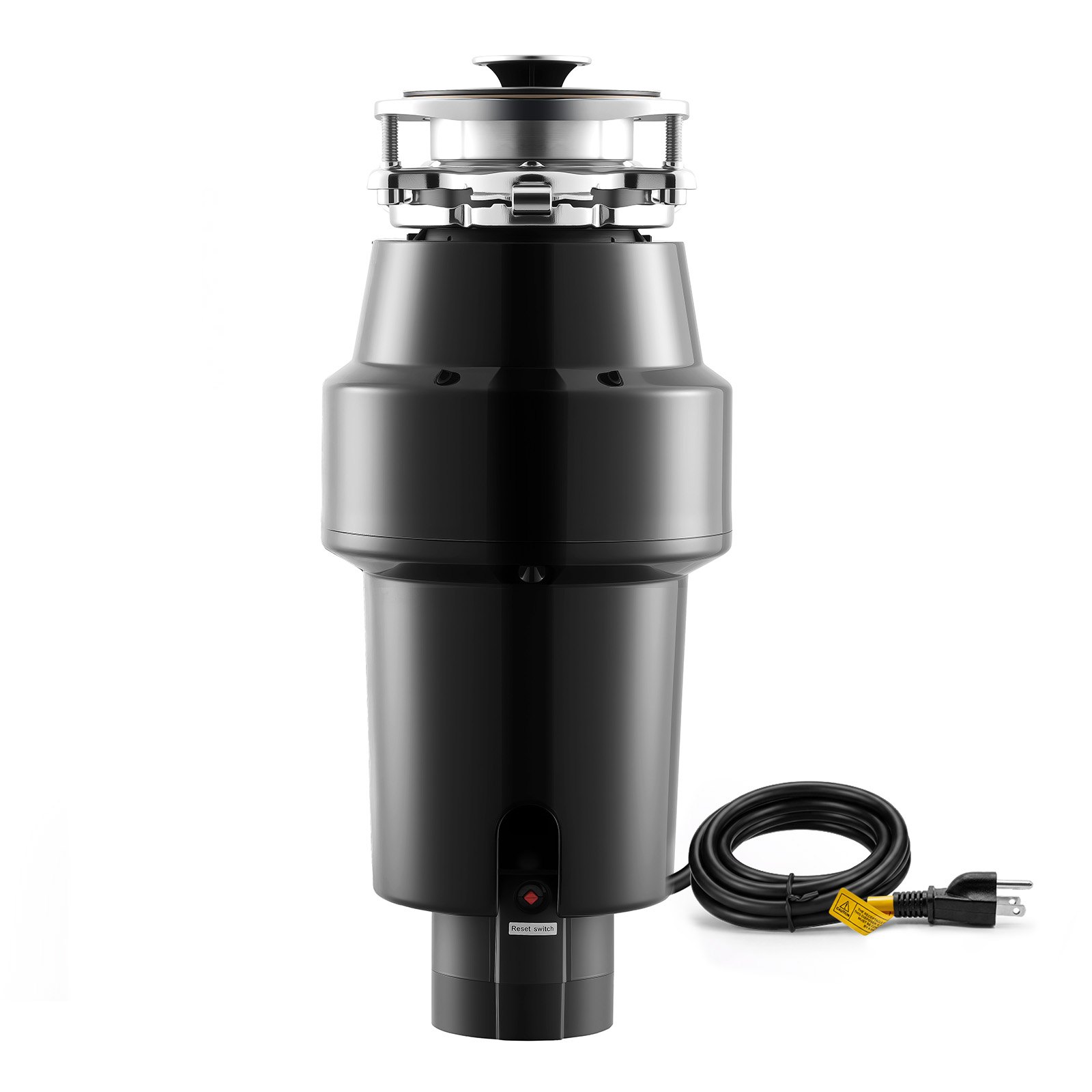 Triturador de residuos de alimentos VEVOR, motor de CC de 1 HP y 3700 RPM, triturador de residuos de fregadero de cocina de alimentación continua, sistema de trituración de residuos de alimentos con montaje de 3 pernos, protector contra salpicaduras y cable de alimentación para cocinas.