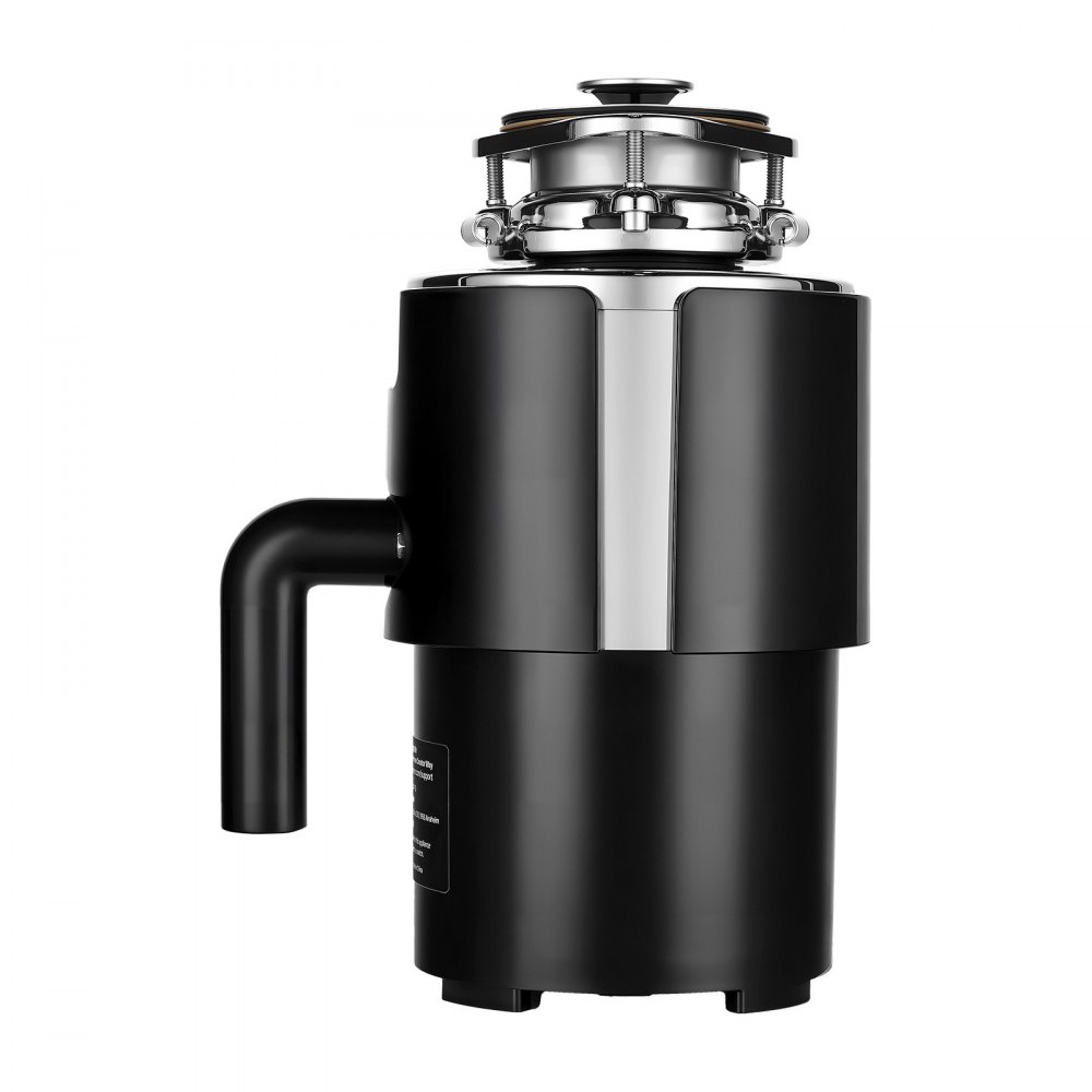 Triturador de residuos de alimentos VEVOR, motor de CA de 3/4 HP y 1500 RPM, triturador de residuos de fregadero de cocina de alimentación continua, sistema de trituración de residuos de alimentos con montaje de 3 pernos, protector contra salpicaduras y cable de alimentación para cocinas.