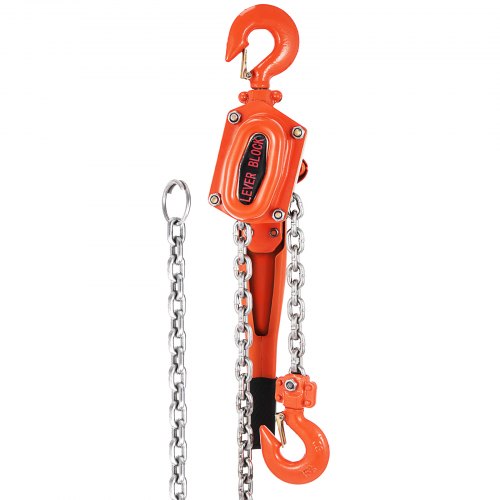 VEVOR Polipasto de cadena de bloque de palanca manual 6600 lbs, cadena de 5 pies, polipasto de cadena de 3 toneladas, polipasto de cadena de trinquete de 5/16 pulgadas de diámetro para la construcción de garajes de almacén