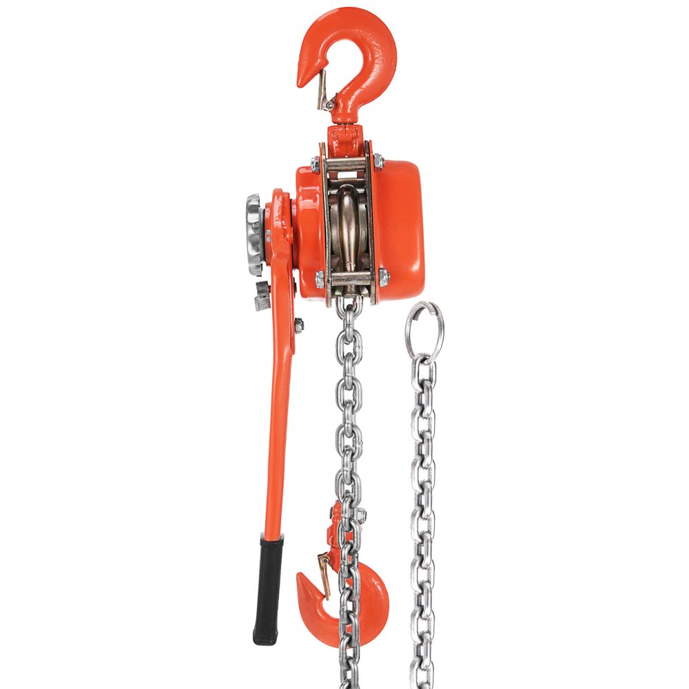 VEVOR Polipasto de cadena de bloque de palanca manual 6600 lbs, cadena de 5 pies, polipasto de cadena de 3 toneladas, polipasto de cadena de trinquete de 5/16 pulgadas de diámetro para la construcción de garajes de almacén
