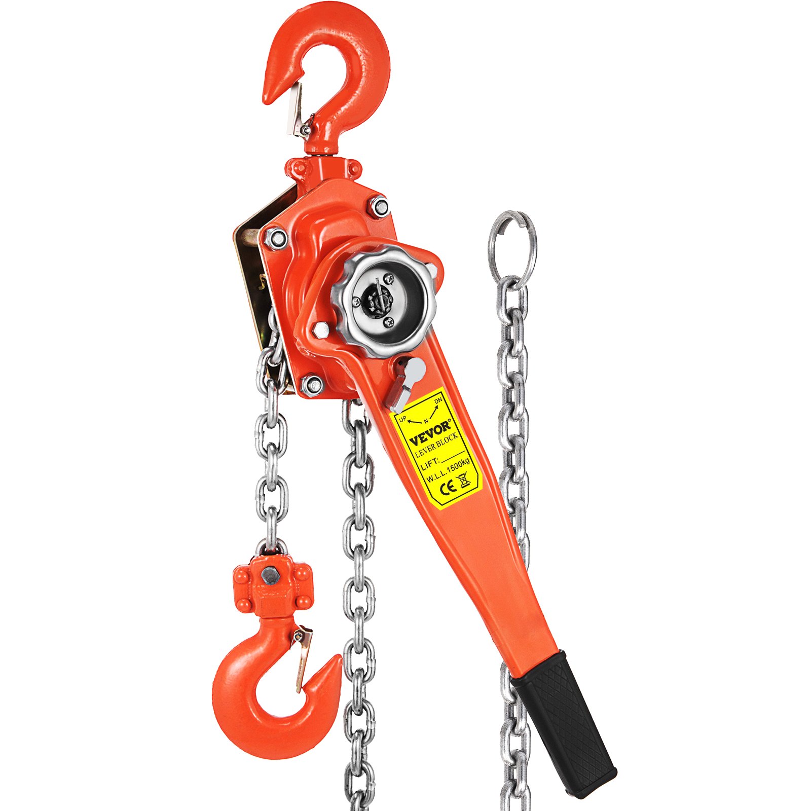 VEVOR Polipasto de cadena de bloque de palanca manual 6600 lbs, cadena de 5 pies, polipasto de cadena de 3 toneladas, polipasto de cadena de trinquete de 5/16 pulgadas de diámetro para la construcción de garajes de almacén