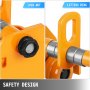 VEVOR 3 Ton Heavy Duty Manual Capacity Plain 6000LBS Push Track Roller Trolley Crane Lift Dual Wheels Garage Hoist para Straight Curved I Beam (Manual Trolley 3 Ton)
