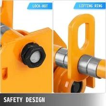 VEVOR 3 Ton Heavy Duty Manual Capacity Plain 6000LBS Push Track Roller Trolley Crane Lift Dual Wheels Garage Hoist para Straight Curved I Beam (Manual Trolley 3 Ton)