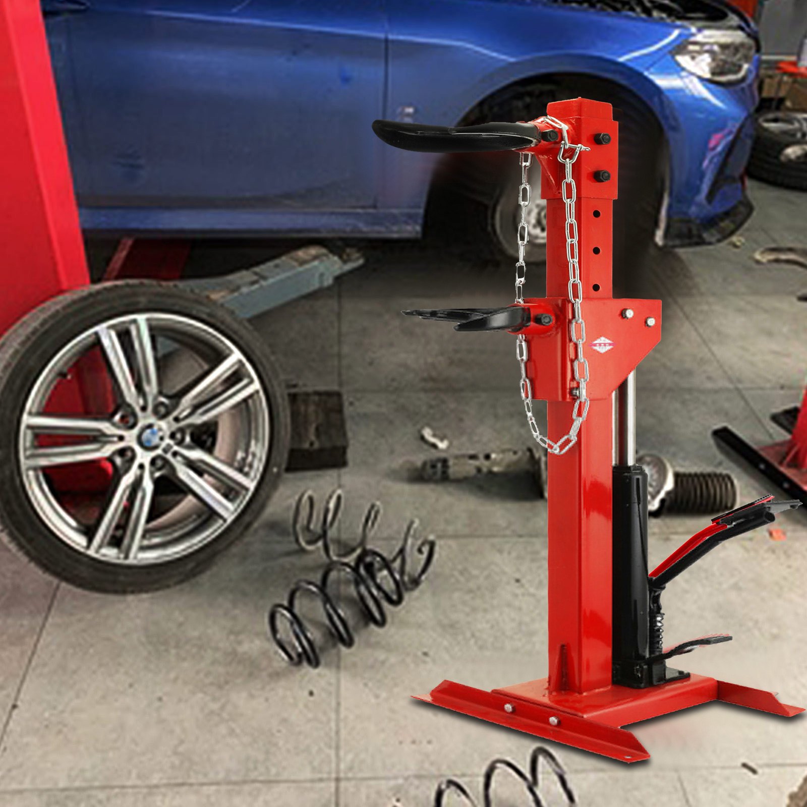 VEVOR Herramienta de compresor de resorte de bobina de puntal automático de 3 toneladas de capacidad Compresor de puntal de 6600LB con 4 juntas a presión Herramienta hidráulica de aire para reparación de automóviles y extracción de resorte de puntal (capacidad de 3 toneladas)