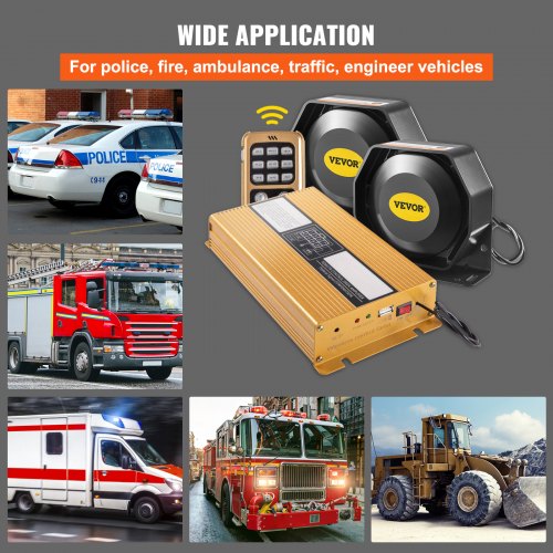 400W 8 sonido ruidoso coche advertencia alarma policía fuego cuerno PA altavoz MIC sistema