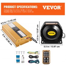400W 8 sonido ruidoso coche advertencia alarma policía fuego cuerno PA altavoz MIC sistema