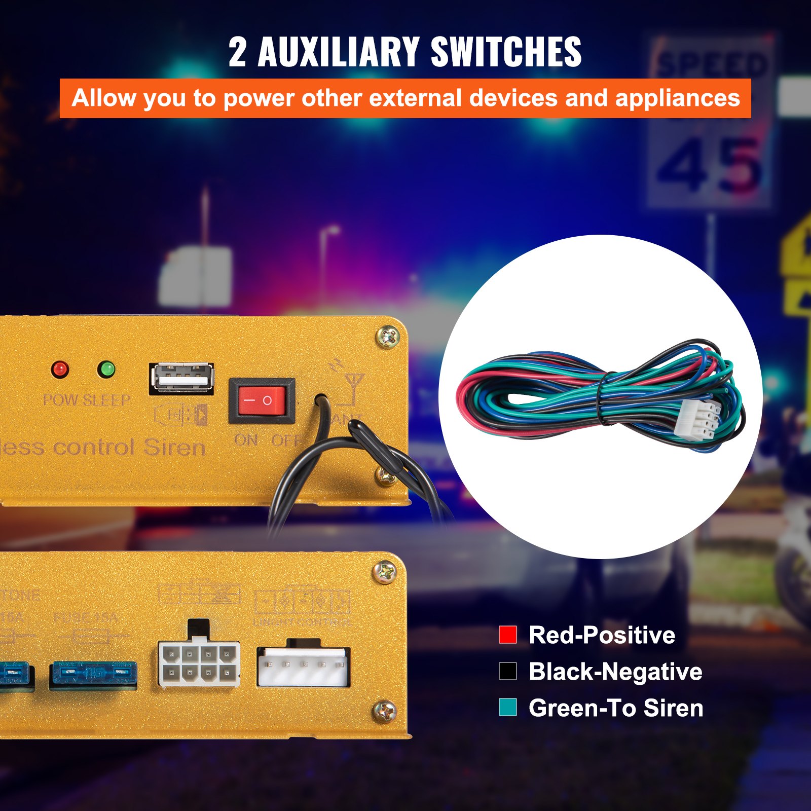 400W 8 sonido ruidoso coche advertencia alarma policía fuego cuerno PA altavoz MIC sistema