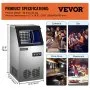 VEVOR Máquina para Hacer Hielo de Acero Inoxidable de Calidad Alimentaria, Trituradora de Máquina de Hielo Comercial, 190W, 40kg/24 horas, Panel de Control LCD Inteligente, para Cafeterías Bares etc