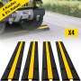 Juego de 4 rampas protectoras de cables VEVOR, neumáticos de vehículos en rampas amarillas y negras