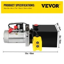Bomba Hidráulica de Acción Simple Remolque Volquete 12V Depósito Metálico de 4L