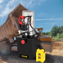 Bomba Hidráulica de Acción Simple Remolque Volquete 12V Depósito Metálico de 4L
