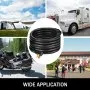 Cable de extensión para vehículos recreativos VEVOR de 40 amperios rodeado de diversos entornos y actividades al aire libre.