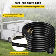 Tuspuzz Cable de extensión para soldador de 50 pies 6/3 50Amp 250V NEMA 6-50P
