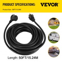 Tuspuzz Cable de extensión para soldador de 50 pies 6/3 50Amp 250V NEMA 6-50P