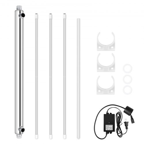 Filtro purificador de agua VEVOR, filtro de agua ligero para purificación de agua de toda la casa, 12GPM 110V 55W, 2 lámparas adicionales, entrada y salida MNTP de 3/4